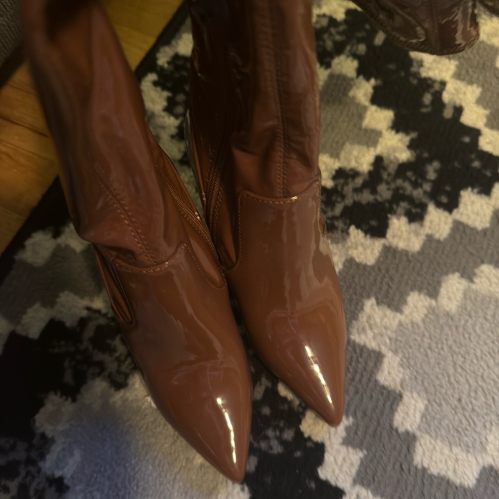 Steve Madden thigh high brown leather boots brand new